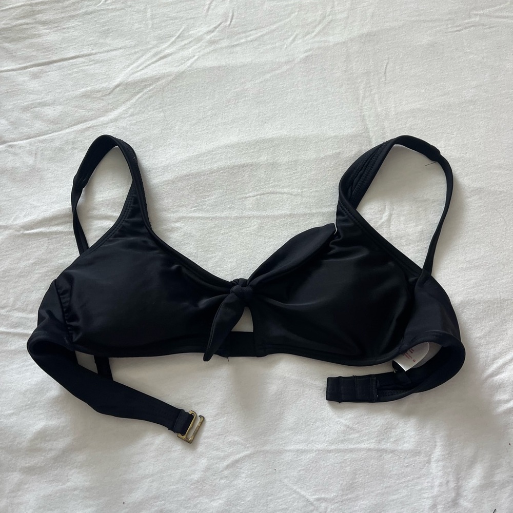 Black Bikini Top with Tie in Front